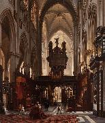 Victor-Jules Genisson Interior of the 'Sint-Salvatorkathedraal' in Bruges oil on canvas